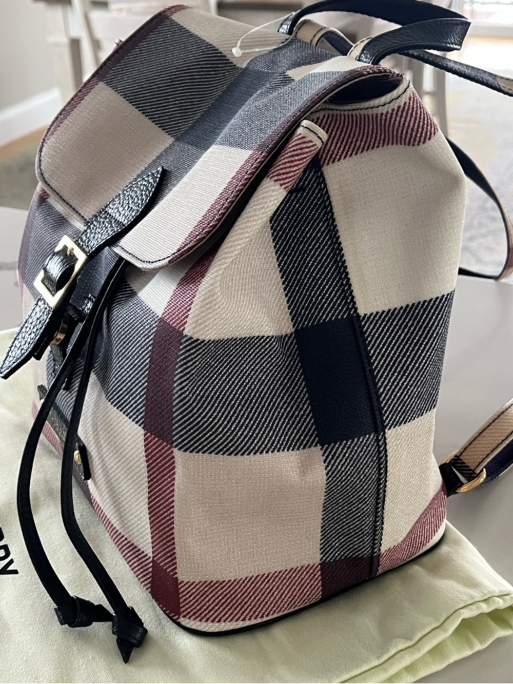 Burberry of Japan Exclusive Blue Label Crestbridge Check Canvas Backpack - NWOT - Picture 3 of 16